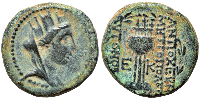 SYRIA, Seleucis and Pieria. Antioch, 7/6 BC. Ae (bronze, 5.00 g, 17 mm). Turrete...