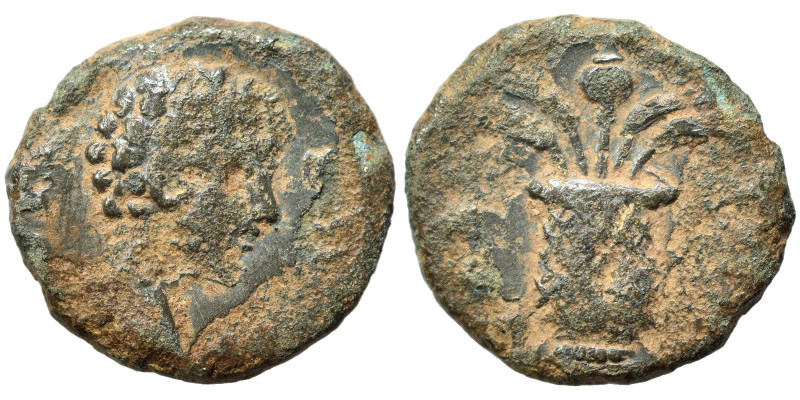 AEOLIS. Elaea. Lucius Verus, 147-161. Ae (bronze, 2.09 g, 14 mm). [ΛOVKIOC KAICA...