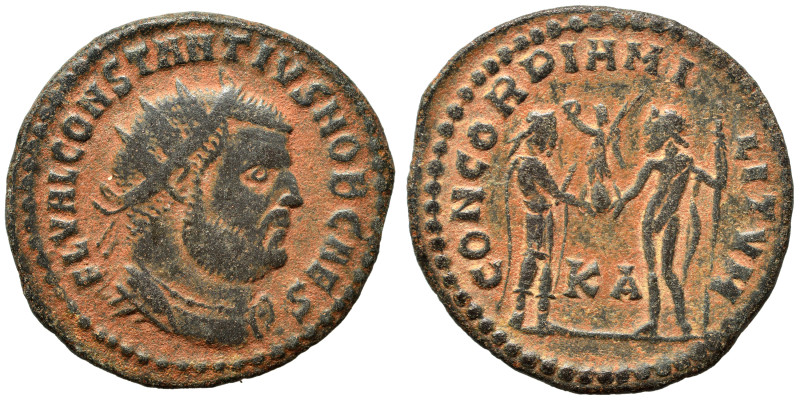 Constantius I, as Caesar, 293-305. Ae (bronze, 3.45 g, 23 mm), Cyzicus. FL VAL C...