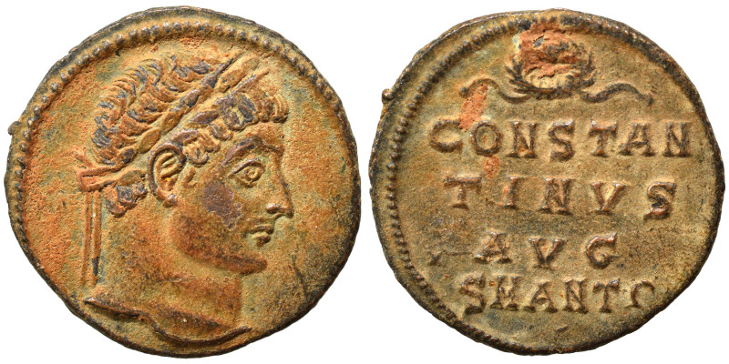 Constantine I, 307/310-337. Follis (bronze, 1.97 g, 17 mm), Antioch. Laureate he...