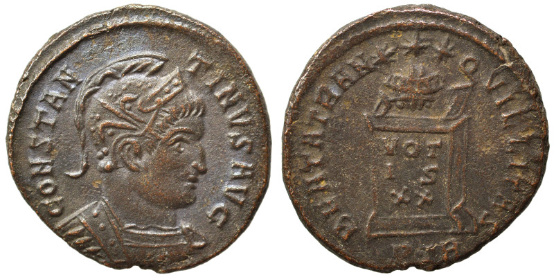 Constantine I, 307/310-337. Follis (bronze, 3.15 g, 18 mm),. Treveri. CONSTANTIN...