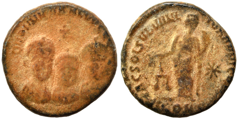 Arcadius, with Honorius and Theodosius II, 383-408. Exagium Solidi (bronze, 4.12...