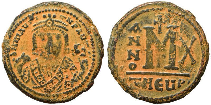 Maurice Tiberius, 582-602. Follis (bronze, 11.40 g, 29 mm), Theoupolis (Antioch)...