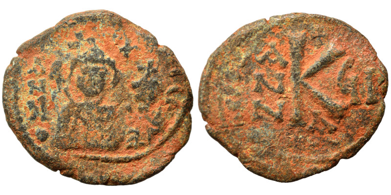 Heraclius, with Heraclius Constantine, 610-641. Half follis (bronze, 4.91 g, 24 ...