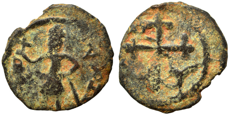 CRUSADERS. Edessa. Baldwin II, second reign, 1108-1118. Follis (bronze, 3.54 g, ...