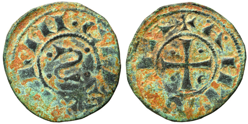 CRUSADERS. Principality of Antioch. Bohémond III, 1149-1163. Denier (bronze, 1.0...