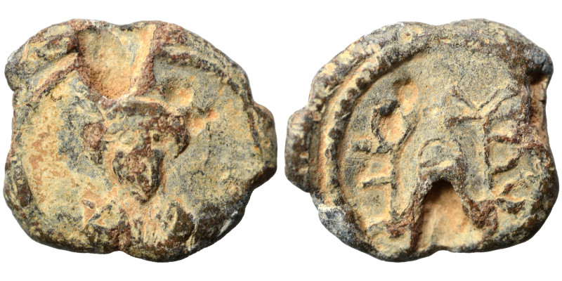 Byzantine seal (lead, 6.80 g, 21 mm). Sold as seen.