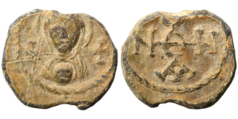 Byzantine seal (lead, 6.39 g, 19 mm). Sold as seen.