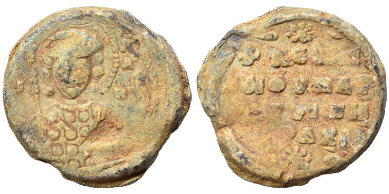 Byzantine seal (lead, 10.11 g, 21 mm). Sold as seen.