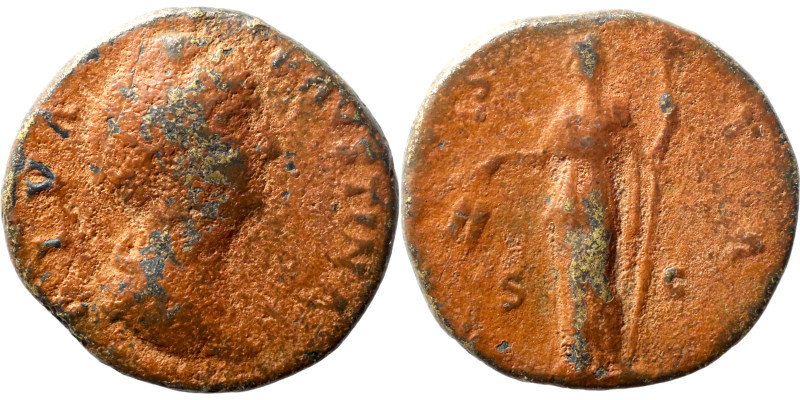 Diva Faustina I. 140/141 AD As.

24mm 9,00g

Artificial sand patina