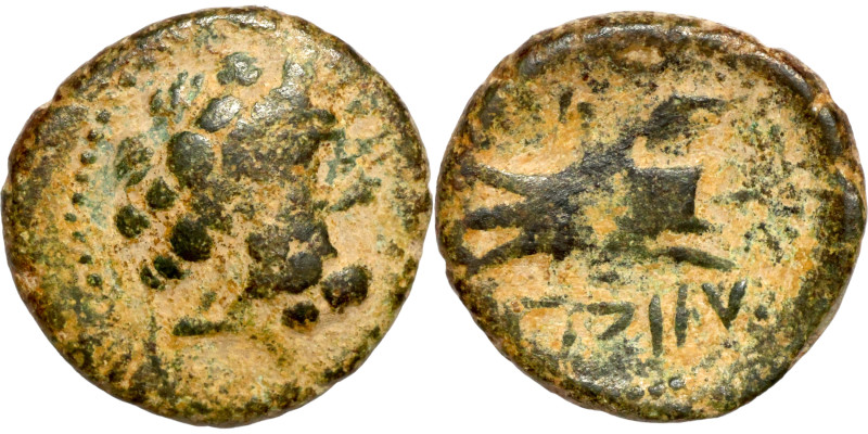 Greek coin 1-4 Century bronze

16mm 3,41g

Artificial sand patina