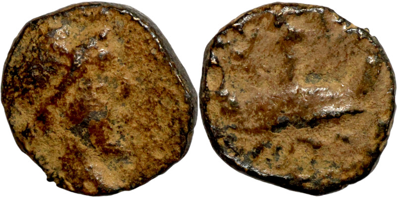 Antik coin bronze

8mm 0,61g

Artificial sand patina