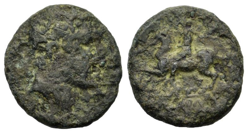 Italy. Southern Campania. Neapolis, c. 250-225. Æ (14mm, 2.4g). Male head r. R/ ...