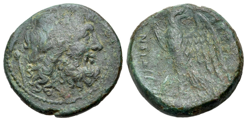 Italy, Bruttium, The Brettii, c. 211-208 BC. Æ (22mm, 7.58g, 5h). Laureate head ...