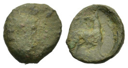 Sicily, Eryx, c. 412-409 BC. Æ Onkia (11,5mm, 1.3g). Head r. R/ Hound standing right, head reverted.