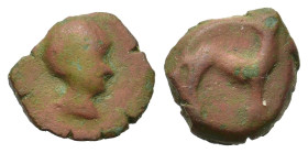 Sicily, Eryx, c. 412-409 BC. Æ Onkia (10mm, 1.2g). Head of young male r. R/ Hound standing right, head left. Campana 39; CNS 15; HGC 2, 318.