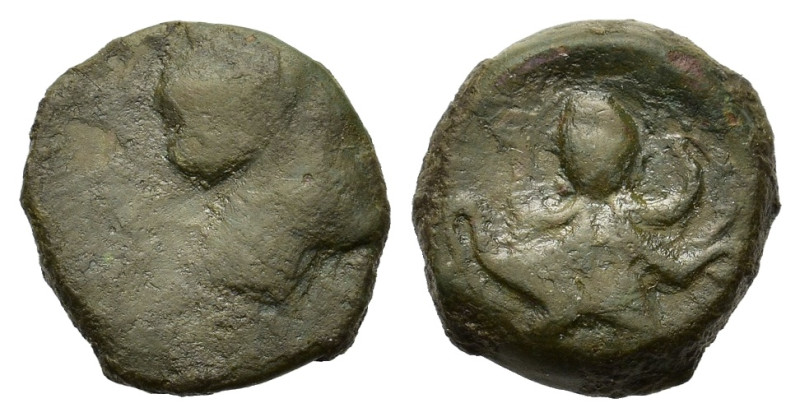 Sicily, Syracuse. Time of the Second Democracy (circa 435-415 BC). Æ Onkia (12,7...