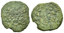 Sicily. Uncertain Roman mint, late 2nd century BC. Æ As (19,5mm, 4.6g). Naso–, quaestor. Laureate and bearded head of Janus; I above. R/ NA/SO in two ...