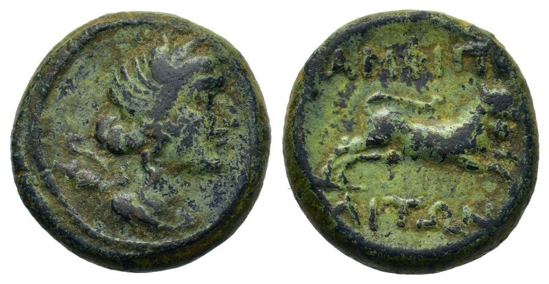 Macedon, Amphipolis, c. 187-168/7 BC. Æ (17,4mm, 6.5g). Draped bust of Artemis r...