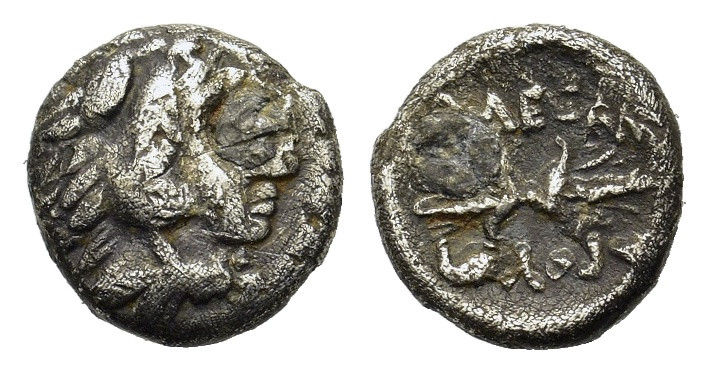 Kings of Macedon. Alexander III (336-323 BC). AR Obol (8mm, 0.65 g). Amphipolis,...