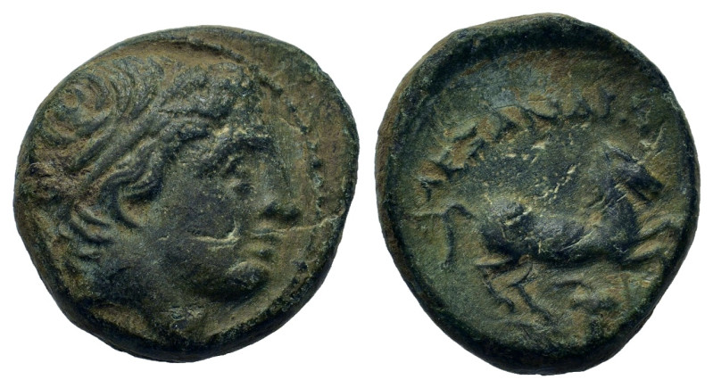 Kings of Macedon. Alexander ΙΙΙ (336-323 BC). AE Half Unit (15,3mm, 4,00g). Amph...