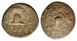 Kings of Macedon. Philip III Arrhidaios (323-317 BC). Æ (15mm, 3.5g). Uncertain mint in western Asia Minor, circa 323-310. Macedonian shield; on boss,...