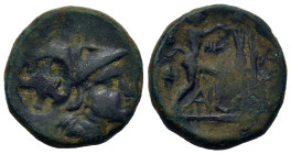 Kings of Macedon. Antigonos II Gonatas (277/6-239 BC). Æ (21,5mm, 5.6g). Uncertain mint in Macedon. Head of Athena to right, wearing crested Corinthia...