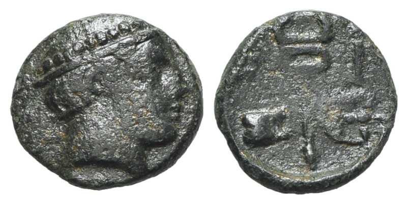 Thrace, Ainos, c. 280-200 BC. Æ (13mm, 1.65g, 9h). Head of Hermes r., wearing pe...