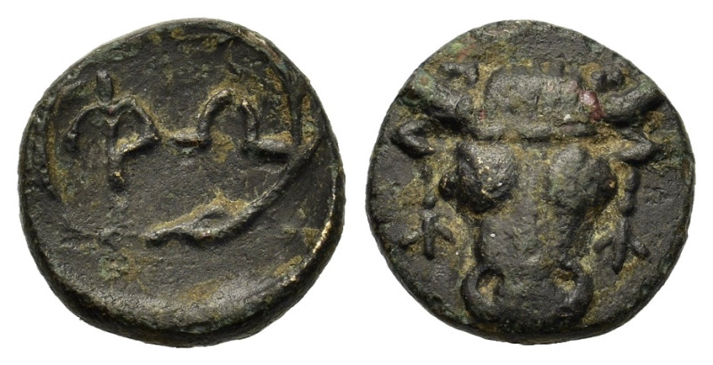 Phokis, Federal Coinage, c. 347-346 BC. Æ (12,6mm, 1.5g). Struck under the Trium...