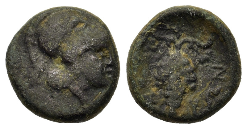 Lokris, Lokri Opuntii, c. 325-300 BC. Æ (12,5mm, 2.2g). Helmeted head of Athena ...