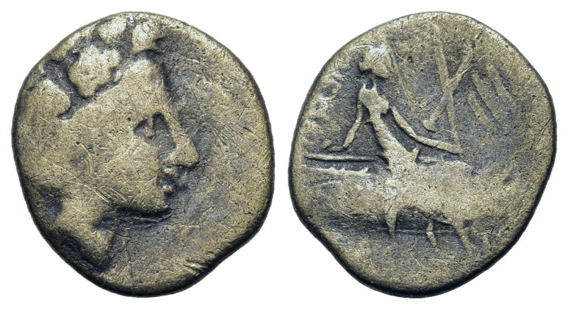 Euboia, Histiaia, c. 196-146 BC. AR Tetrobol (12,6mm, 1.4g). Head of Nymph Histi...