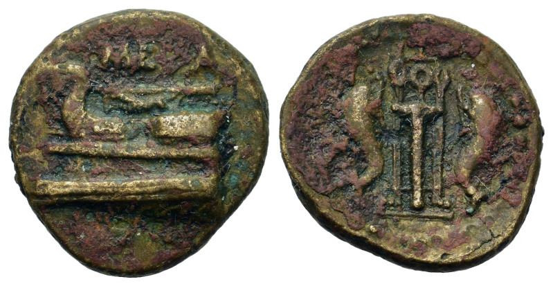 Megaris, Megara, c. 275-250 BC. Æ Dichalkon (18,9mm, 2.7g). Prow of galley left....