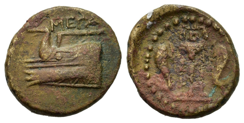 Megaris, Megara, c. 275-250 BC. Æ Dichalkon (16mm, 2.8g). Prow of galley left. R...