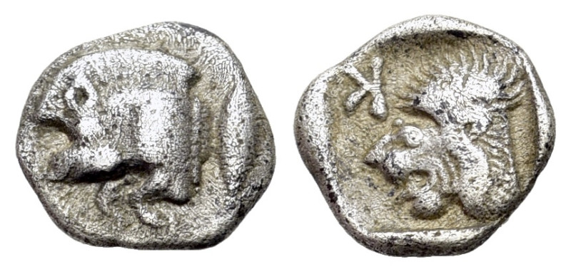 Mysia, Kyzikos, c. 450-400 BC. AR Obol (10mm, 0.73g, 12h). Forepart of boar l.; ...