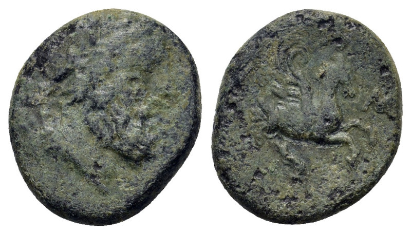 Mysia, Lampsakos, c. 4th-3rd century BC. Æ (13,6mm, 2.9g). Laureate head of Zeus...