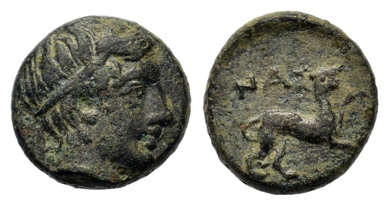 Islands off Aeolis, Nasos Pordosilene, c. 400 BC. Æ (8mm 0,75g). In the name of ...