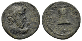 Uncertain Greek. Æ (14,5mm, 2.6g). Laureate bust r. R/ Amphora(?).