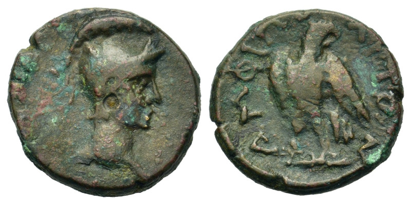 Augustus (27 BC -AD 14). Macedon, Amphipolis. Æ (18mm. 4,50g). Helmeted head of ...