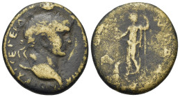 Domitian (81-96). Phrygia. Kibyra. Æ (30mm. 19,4g). Laureate head of Domitian, r. R/ Athena standing, l., holding Nike and spear and shield. RPC 1264;...