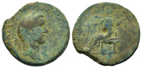 Antoninus Pius (138-161). Macedon, Amphipolis. Æ (24,7mm, 10,00g). Laureate head r. R/ Tyche enthroned left, holding phiale and resting arm on throne ...