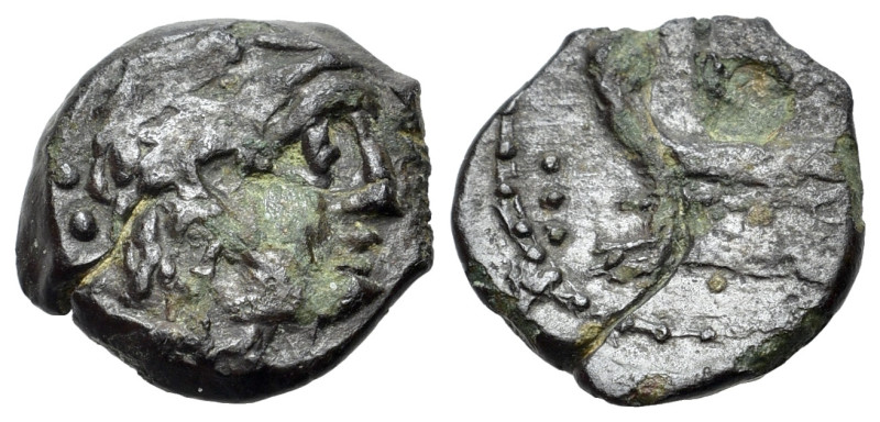 Anonymous, Minturnae, 2nd century BC. Æ Quadrans (15mm, 2.44g, 9h). Head of Herc...