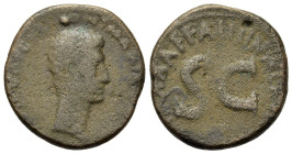 Augustus (27 BC-AD 14). Æ As (23,7mm, 7.2g). Rome. A. Licinius Nerva Silianus, moneyer. Struck 6 BC. Bare head right. R/ Legend around large S C. RIC ...