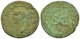 Germanicus (died AD 19). Æ As (29mm, 9.9g). Rome, AD 37-8. Bare head l. R/ Legend around large S·C. RIC 35 (Gaius).