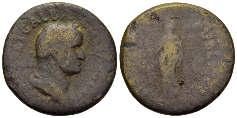 Galba (68-69). Æ Sestertius (35mm, 22.5g). Rome, August-October AD 68. Laureate ...