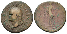 Vespasian (69-79). Æ As (28,7mm, 11.4g). IMP CAESAR VESPASIAN COS VIII, laureate head left. R/ S-C, Spes advancing left, holding flower. RIC 598; C 46...