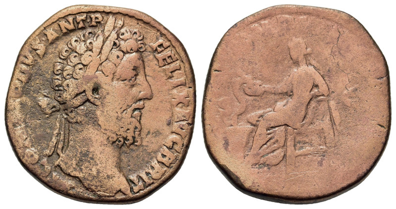 Commodus (177-192). Æ Sestertius (28,3mm, 19.8g). Rome, AD 186-187. Laureate hea...