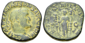 Maximinus I (235-238). Æ Sestertius (29mm, 18.66g, 12h). Rome, 236-7. Laureate, draped and cuirassed bust r. R/ Fides standing l., holding signum in e...