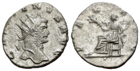 Gallienus (253-268). Antoninianus (20mm, 3.04g, 12h). Rome, 264-5. Radiate head r. R/ Pax seated l., holding olive branch and sceptre; V. RIC V 260. V...