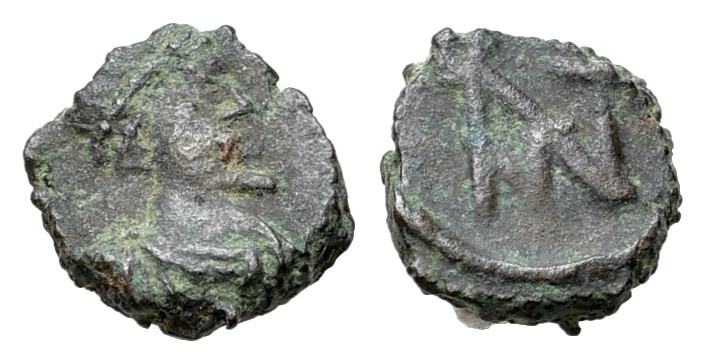 Anastasius I (491-518). Æ Nummus (8mm, 0.52g, 12h). Constantinople, 491-498. Dia...