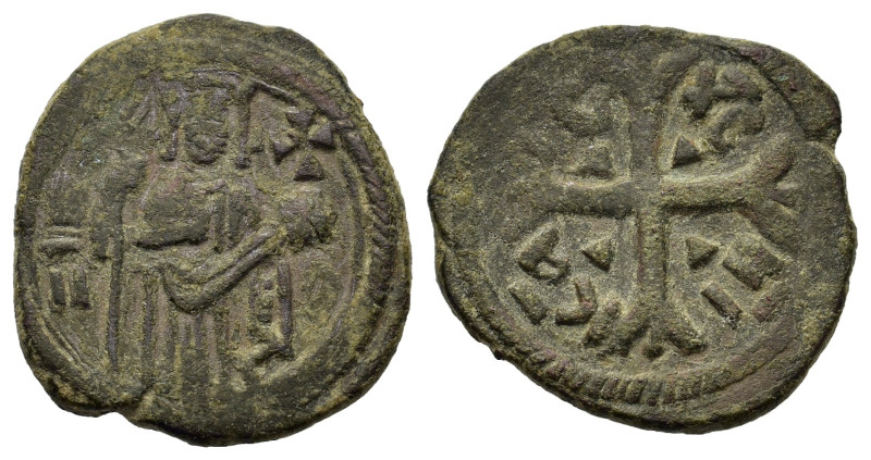 Italy. Sicily. Ruggero II (Conte, 1105-1130). Æ Follaro (19mm, 4g). Messina AD 1...